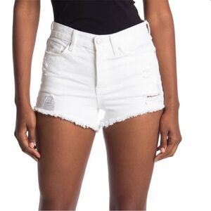 Blank NYC White Distressed Jean Shorts Sz 28